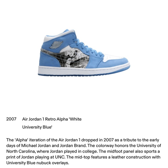 Air jordan 1 mid alpha white university blue sz 9 - Picture 3 of 16